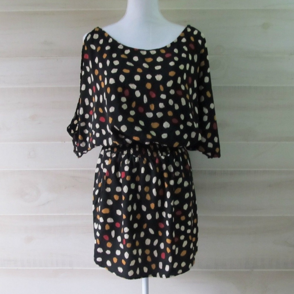 My Story Cold Shoulder Polka Dot Dress Tunic